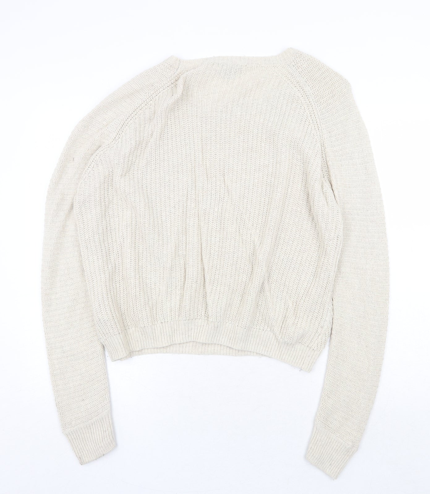 Topshop Womens Ivory Round Neck Acrylic Pullover Jumper Size 14