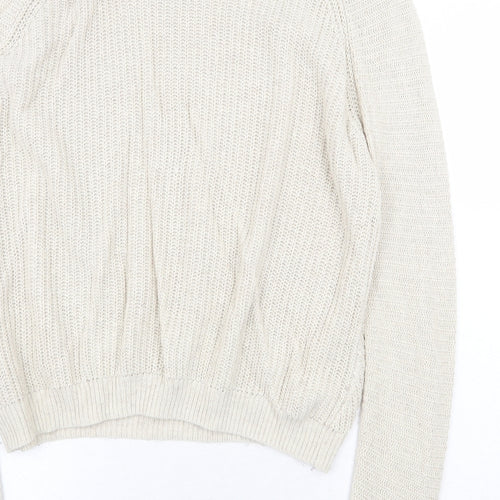 Topshop Womens Ivory Round Neck Acrylic Pullover Jumper Size 14