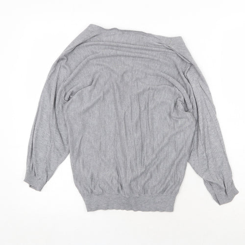 H&M Womens Grey V-Neck Viscose Cardigan Jumper Size XS