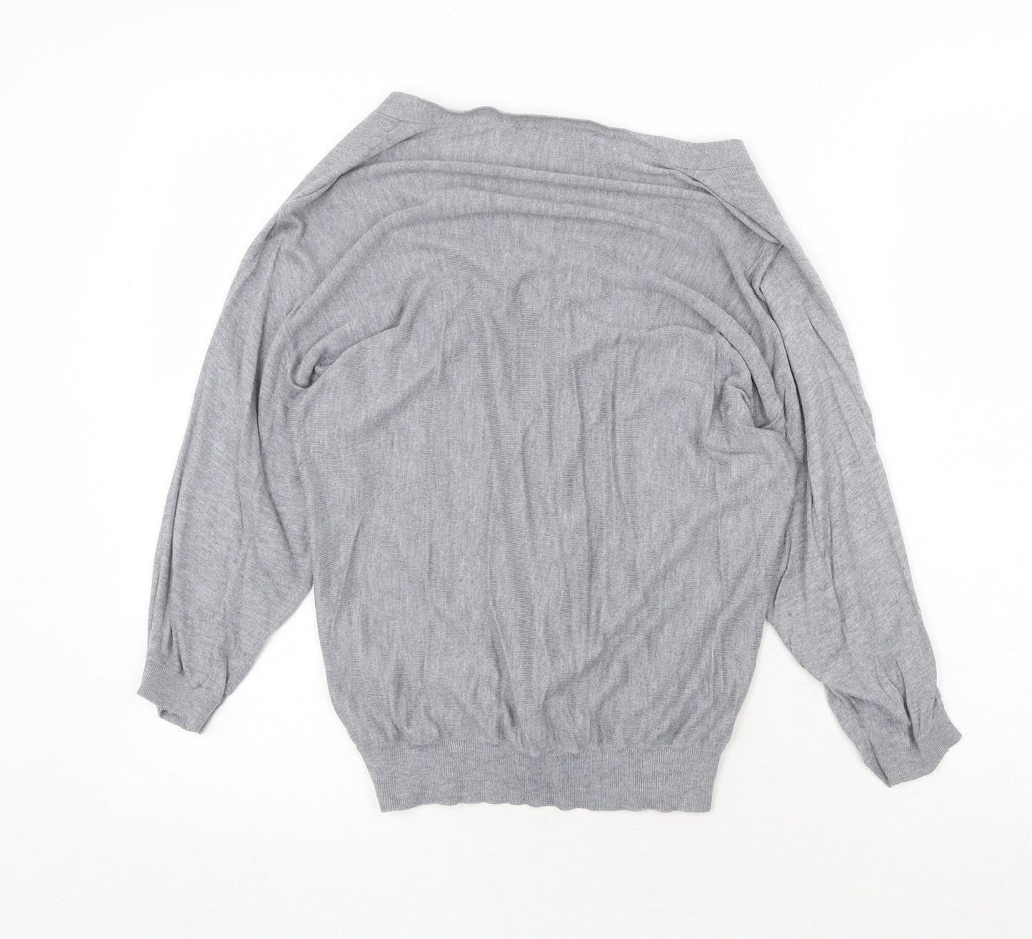 H&M Womens Grey V-Neck Viscose Cardigan Jumper Size XS