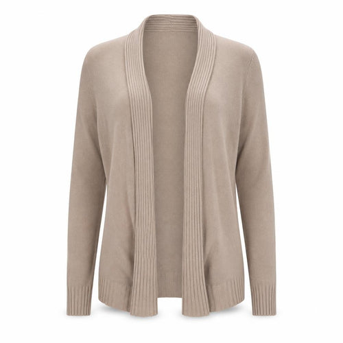 Apricot Womens Beige Collared Acrylic Cardigan Jumper Size S - Open