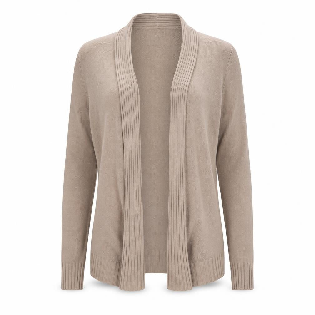 Apricot Womens Beige Collared Acrylic Cardigan Jumper Size S - Open