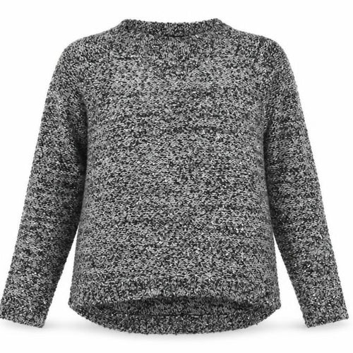 AKD A WEST Womens Grey Round Neck Geometric Acrylic Pullover Jumper Size 10