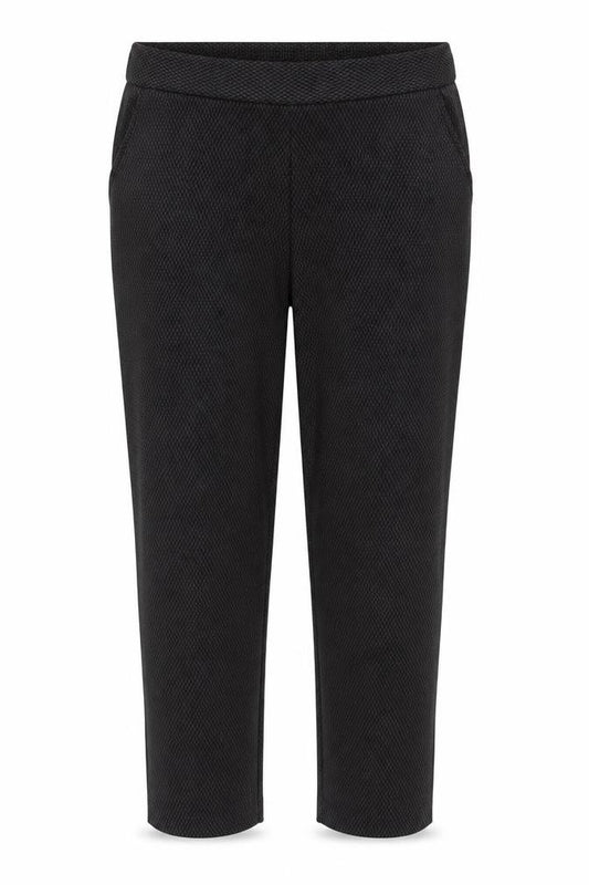 Front view of Classics women’s grey geometric polyester trousers, size UK 18, regular tie