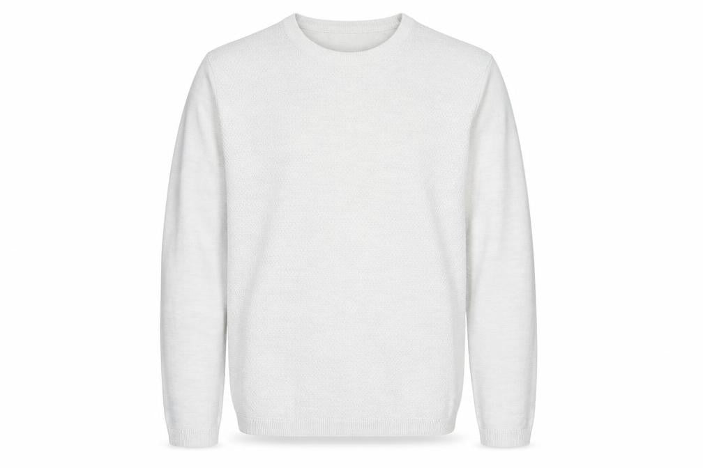 New Look Mens Grey Round Neck Acrylic Pullover Jumper Size M Long Sleeve