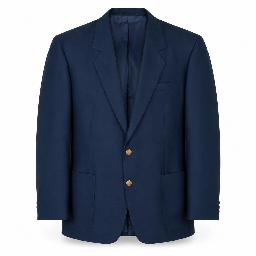 Front view of Classic Man men’s blue polyester jacket blazer, size 42, regular