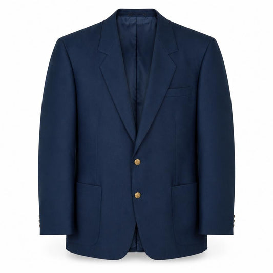 Front view of Classic Man men’s blue polyester jacket blazer, size 42, regular