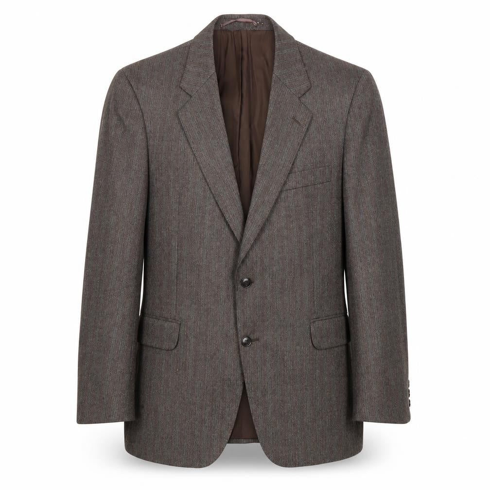 Style Mens Brown Striped Wool Jacket Suit Jacket Size 42 Regular