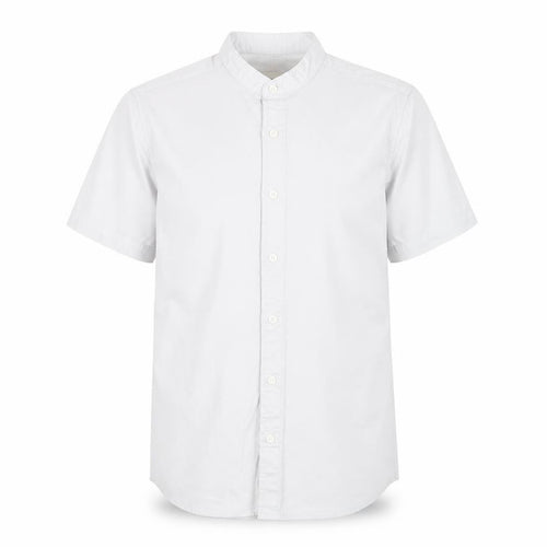 ASOS Mens Grey Cotton Button-Up Size S Round Neck Button
