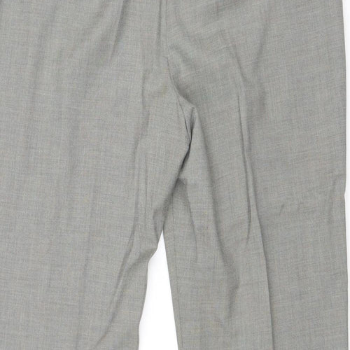 Marks and Spencer Womens Grey Polyester Trousers Size 14 Regular Zip