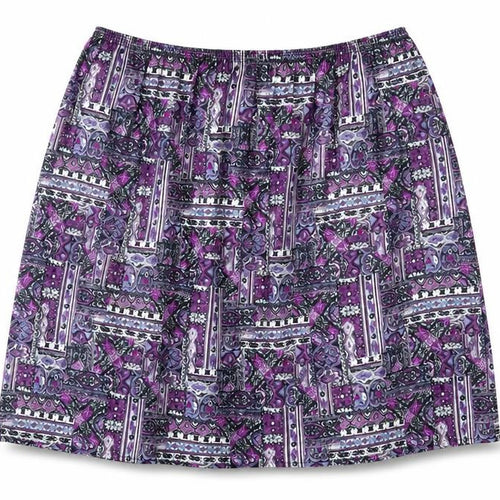 Preworn Womens Pink Geometric Polyester A-Line Skirt Size L