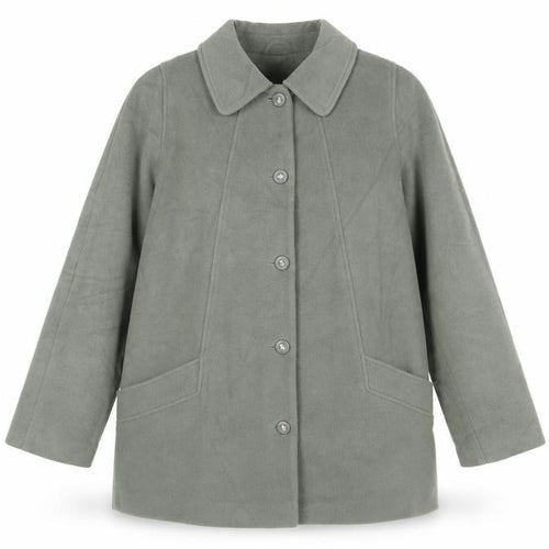 EWM Womens Green Overcoat Coat Size 16 Button