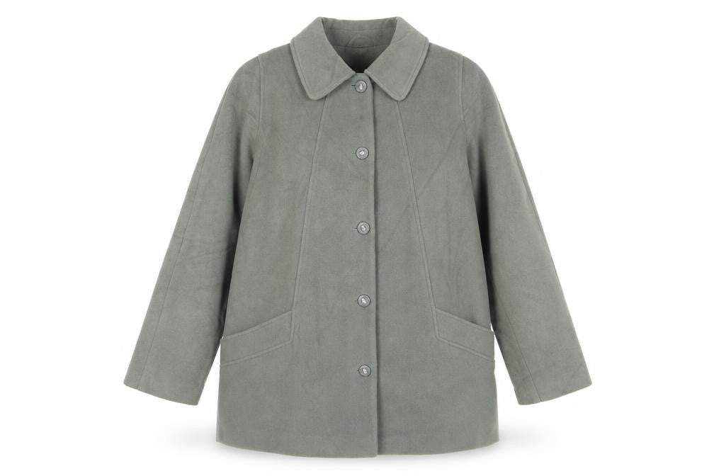 EWM Womens Green Overcoat Coat Size 16 Button