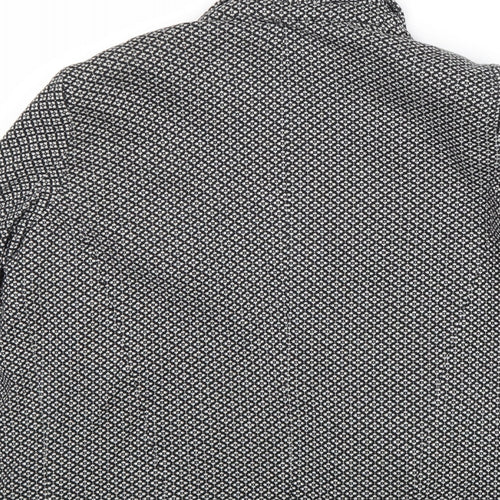 Topshop Womens Black Geometric Jacket Blazer Size 10 - Open
