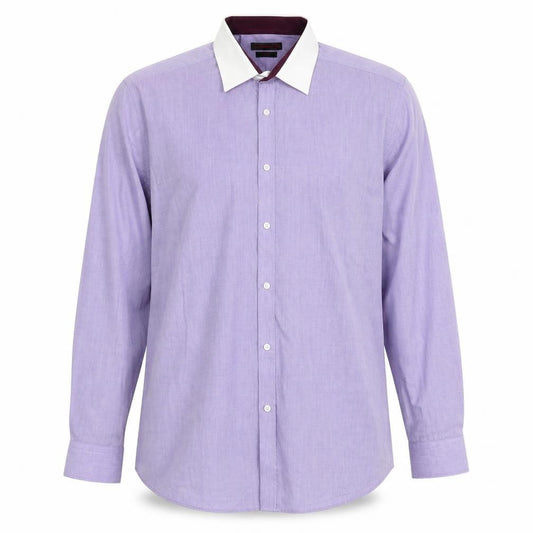 Red Herring Mens Purple Polyester Button-Up Size 16.5 Collared Button