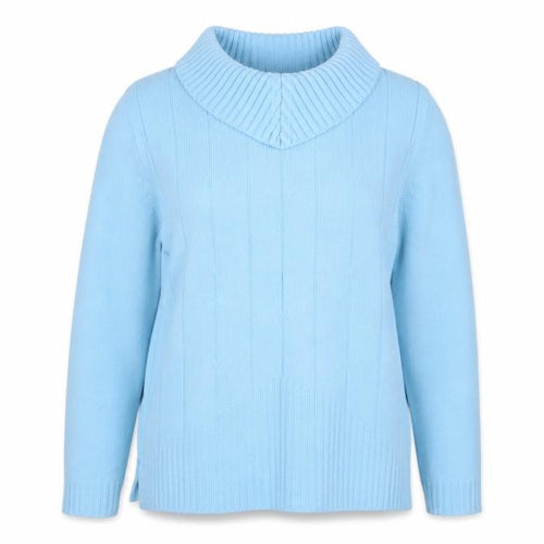 The Yews Womens Blue Round Neck Acrylic Pullover Jumper Size L