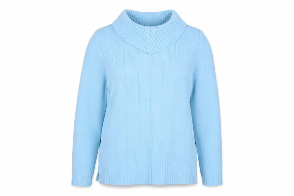 The Yews Womens Blue Round Neck Acrylic Pullover Jumper Size L