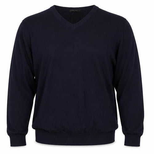 Capsule Mens Blue V-Neck Acrylic Pullover Jumper Size L Long Sleeve