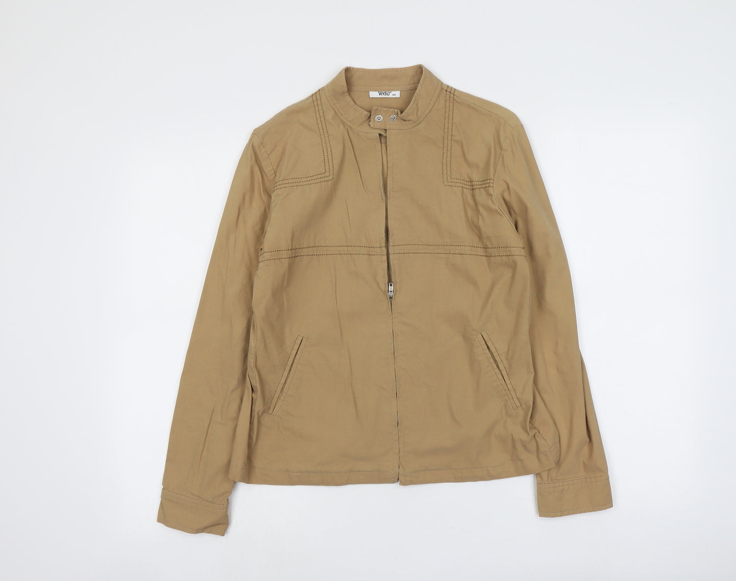 Veeko Womens Beige Jacket Size 10 Zip