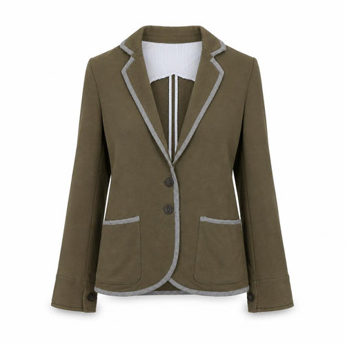 Mango Womens Green Cotton Jacket Blazer Size S
