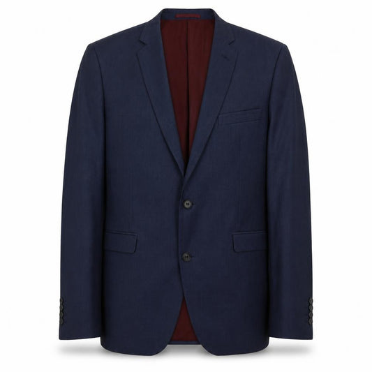 Front view of Next men’s blue polyester jacket suit jacket, size M, regular