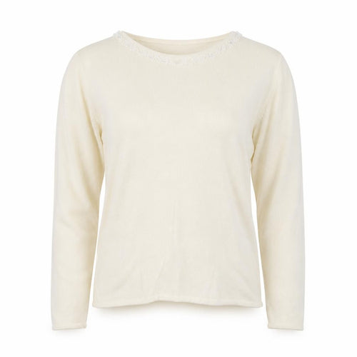 Pure&Natural Womens Ivory Round Neck Acrylic Pullover Jumper Size 14