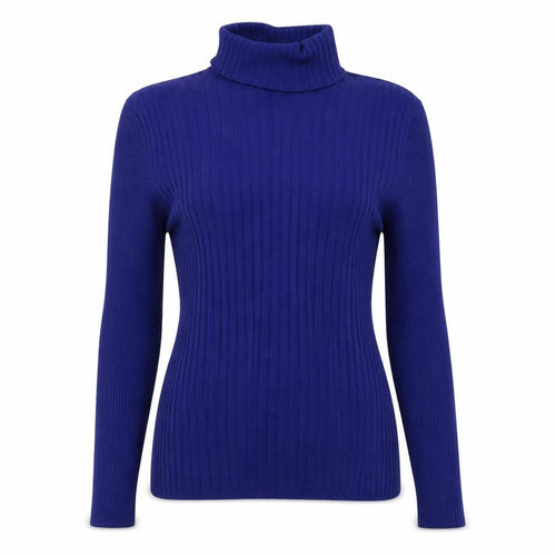 Cooperative Womens Blue Roll Neck Viscose Pullover Jumper Size M