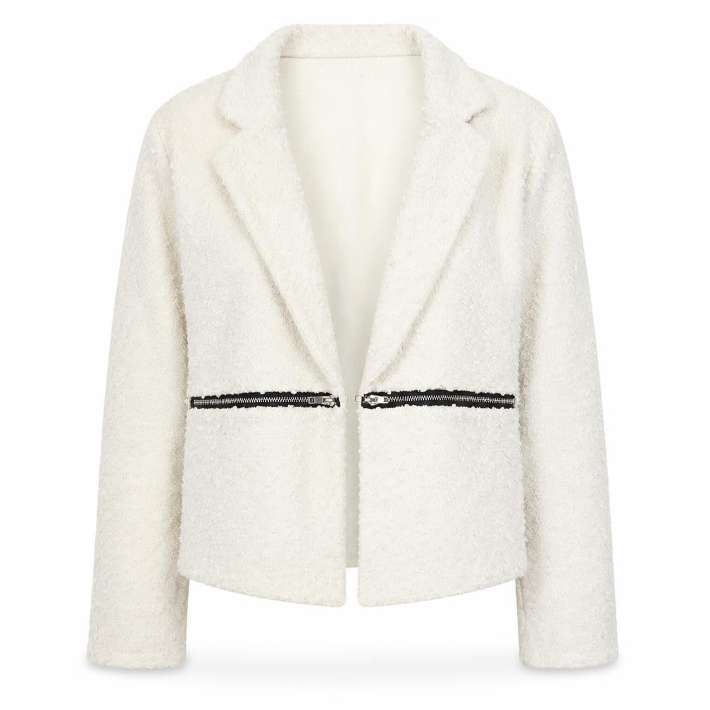 Mela London Womens Ivory Jacket Size 12 Hook & Eye