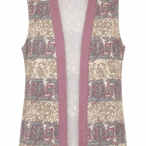 Heather Valley Womens Beige V-Neck Geometric Polyester Cardigan Jumper Size 14