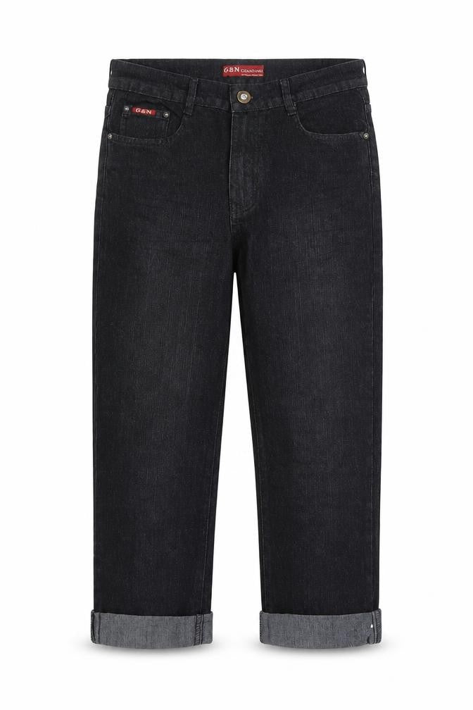 G&N Womens Black Cotton Straight Jeans Size 31 in Regular Zip