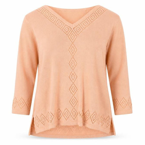 The Pearl Collection Womens Pink V-Neck Acrylic Pullover Jumper Size 10
