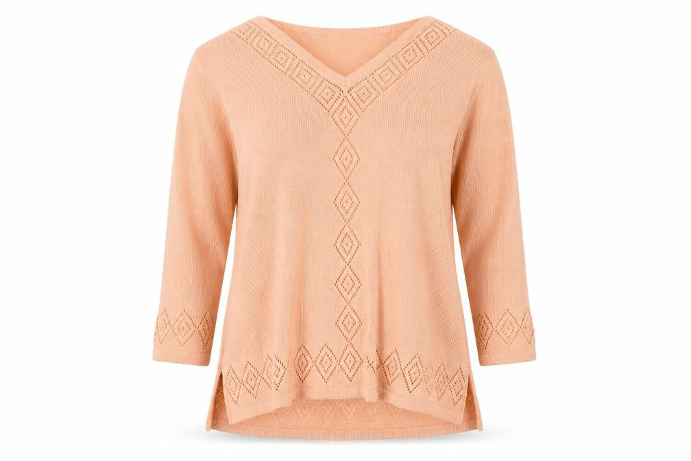 The Pearl Collection Womens Pink V-Neck Acrylic Pullover Jumper Size 10