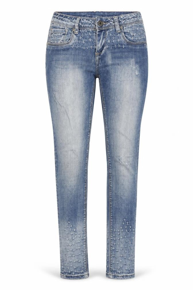 Preworn Womens Blue Cotton Skinny Jeans Size S Regular Zip