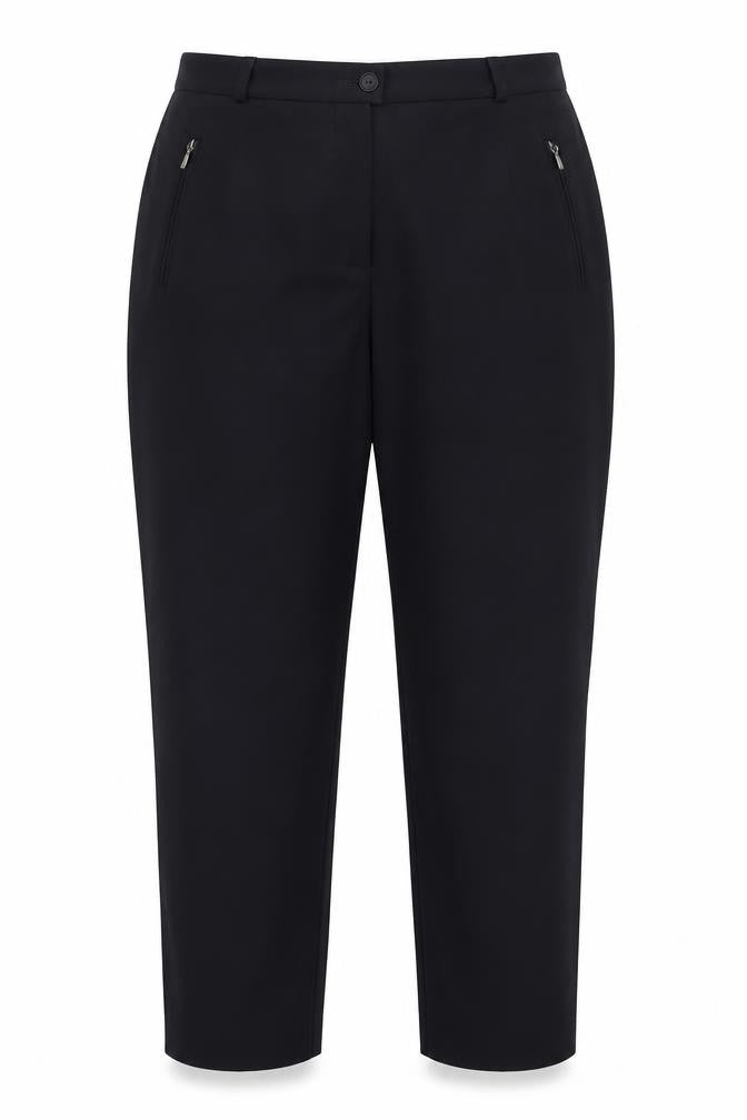 Marks and Spencer Womens Black Polyester Carrot Trousers Size 14 Regular Zip - Zipped Pockets