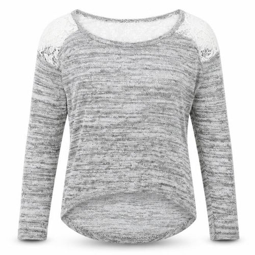 Poof Womens Grey Boat Neck Cotton Pullover Jumper Size S