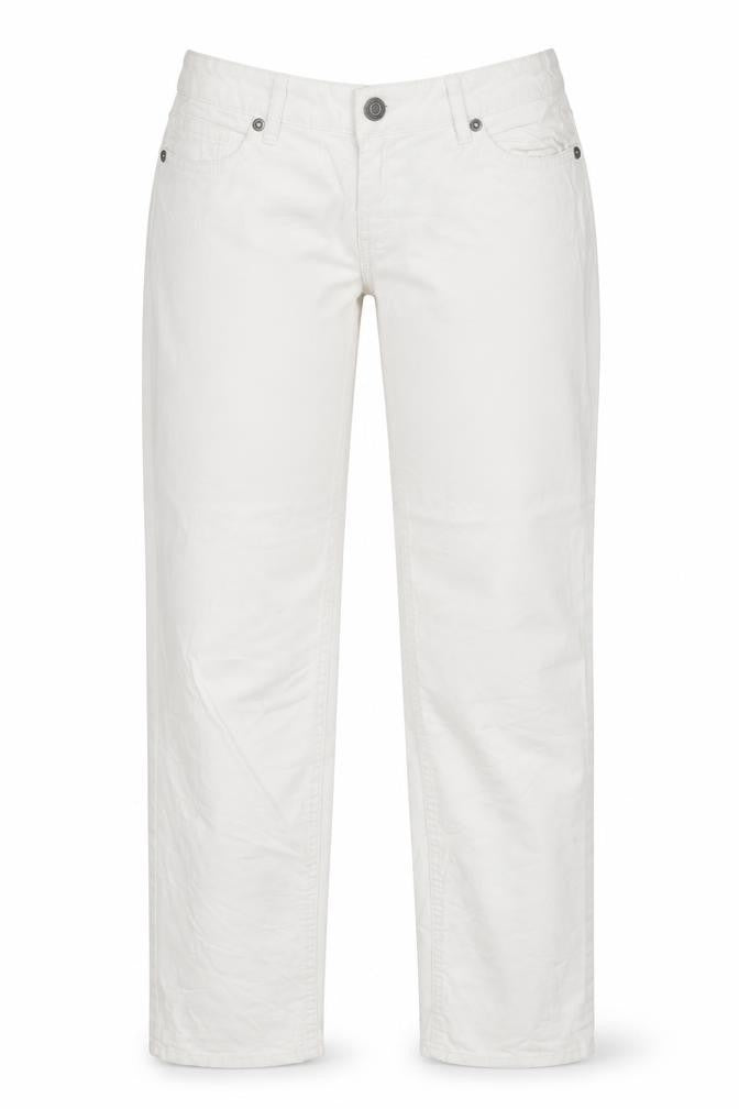 Lindex Womens White Cotton Straight Jeans Size 8 Regular Zip