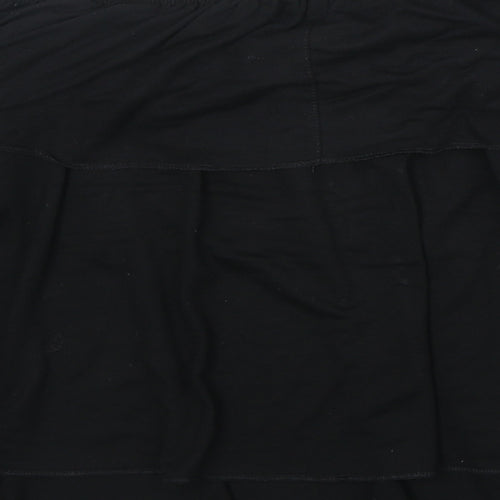 Topshop Womens Black Viscose Basic Blouse Size 16 Off the Shoulder - Ruffle