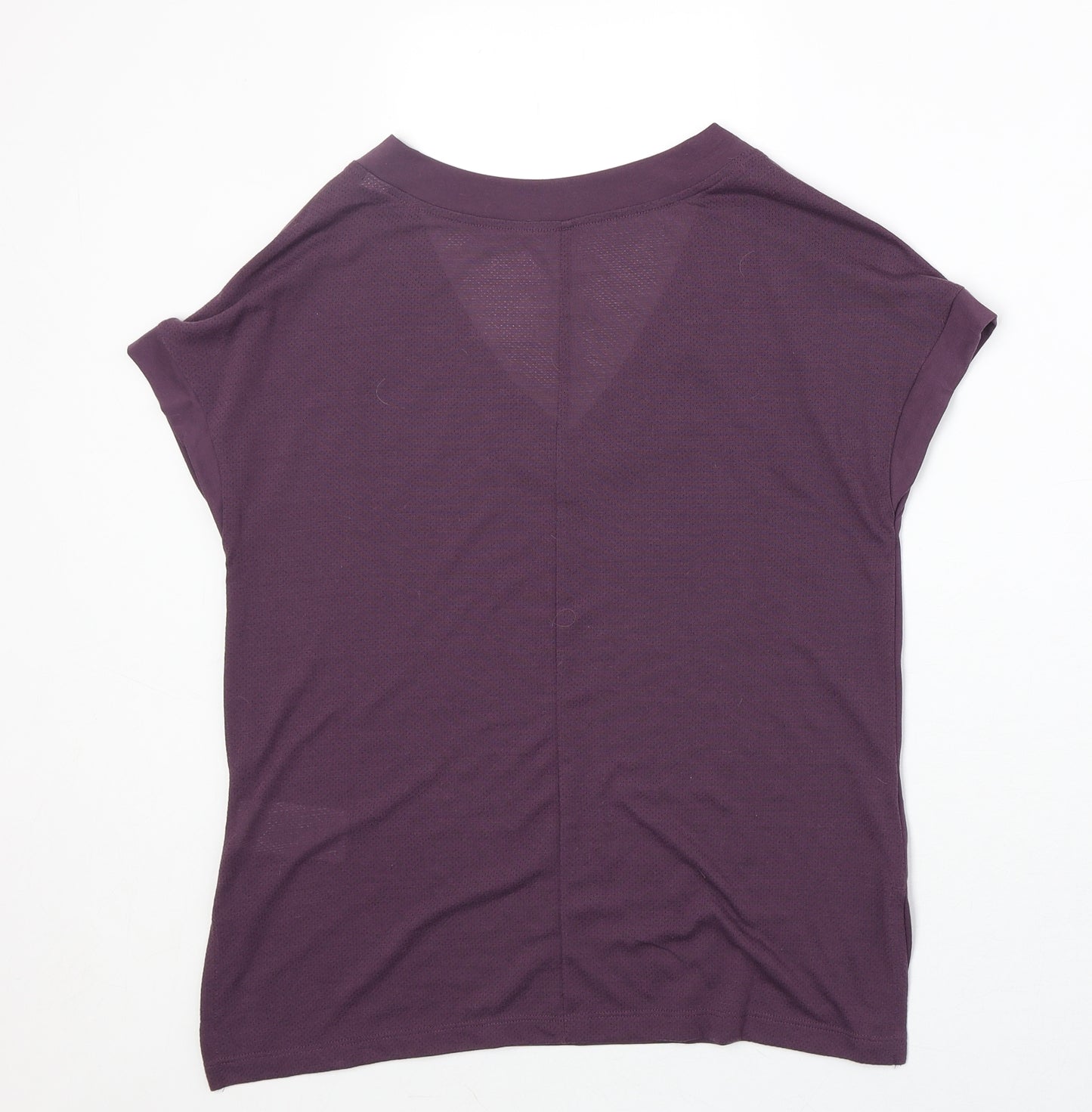 Reebok Womens Purple Polyester Jersey T-Shirt Size S V-Neck Pullover