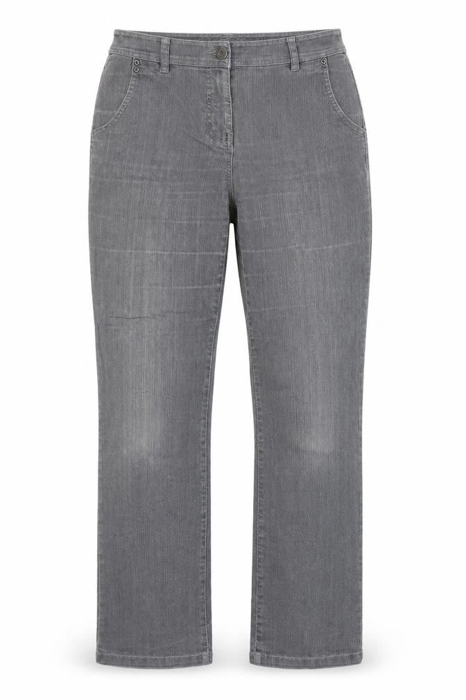 New Collection Womens Green Cotton Straight Jeans Size 10 Regular Zip