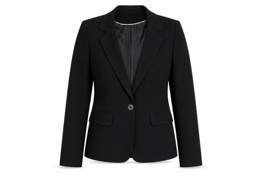 Front view of George women’s black polyester jacket blazer, size UK 12