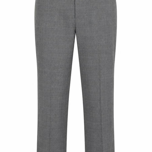 Loom Womens Grey Plaid Polyester Chino Trousers Size 32 L30 in Regular Hook & Eye