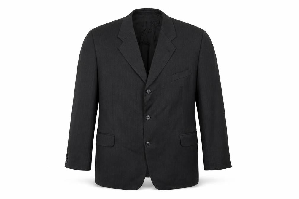 Front view of Horne Brothers men’s grey polyester jacket suit jacket, size 46, regular
