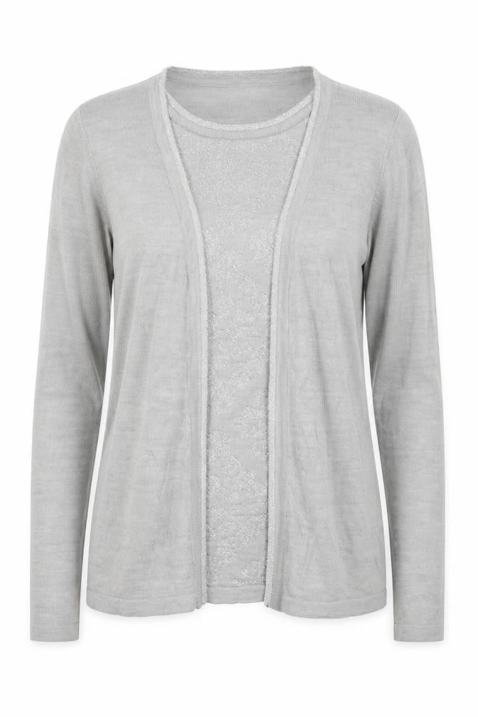 EWM Womens Grey Round Neck Acrylic Pullover Jumper Size 10 - Twin Set, Size 10-12