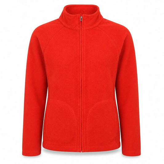 Front view of Dunnes women’s red jacket, size UK 10, zip