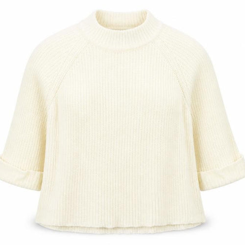 F&F Womens Ivory Mock Neck Acrylic Pullover Jumper Size 14