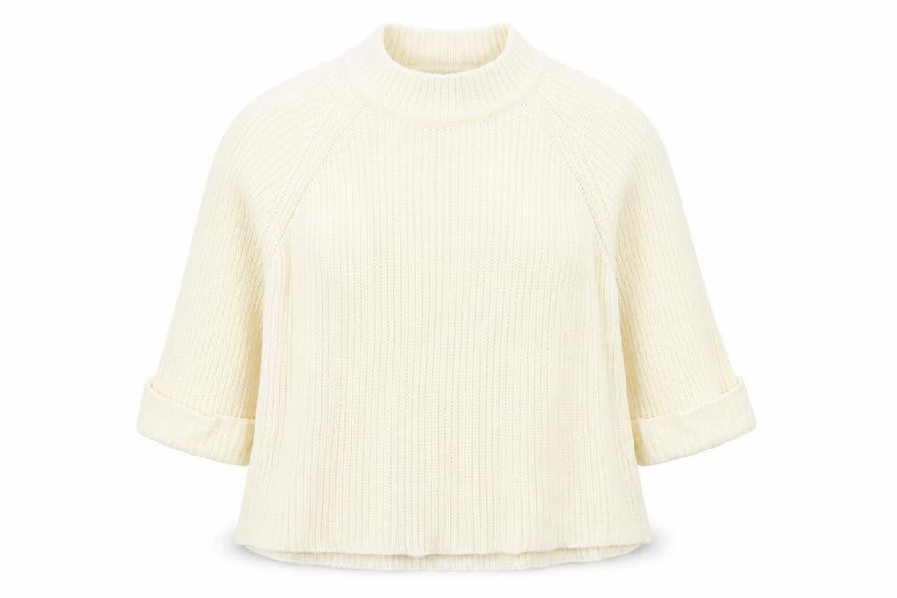 F&F Womens Ivory Mock Neck Acrylic Pullover Jumper Size 14