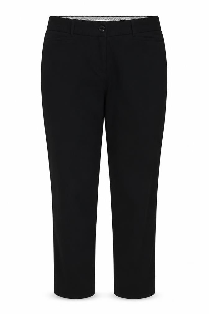 Dalia Womens Black Cotton Chino Trousers Size 10 Regular Zip