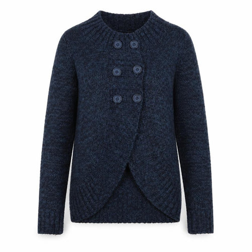 FOREVER 21 Womens Blue Round Neck Acrylic Cardigan Jumper Size S