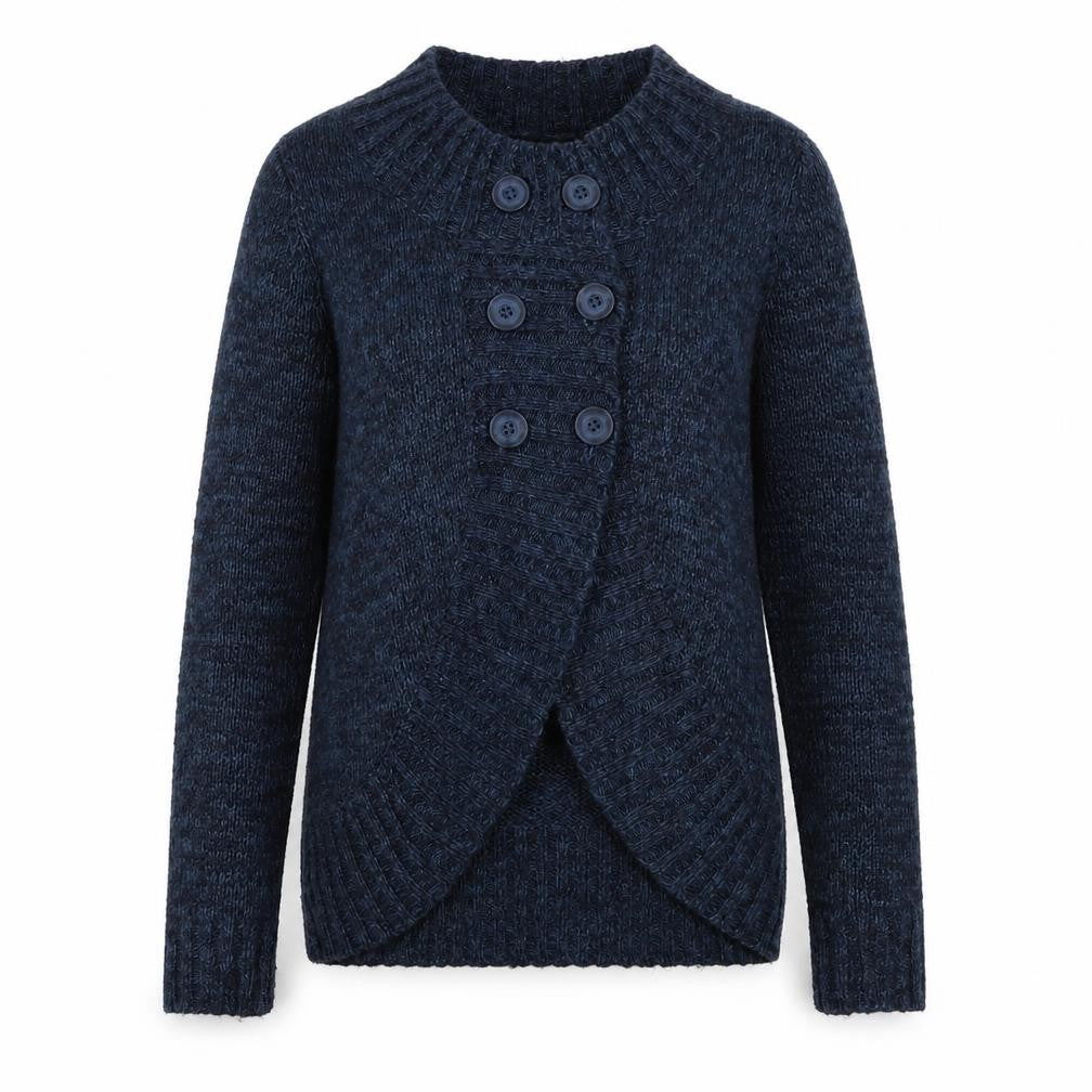 FOREVER 21 Womens Blue Round Neck Acrylic Cardigan Jumper Size S