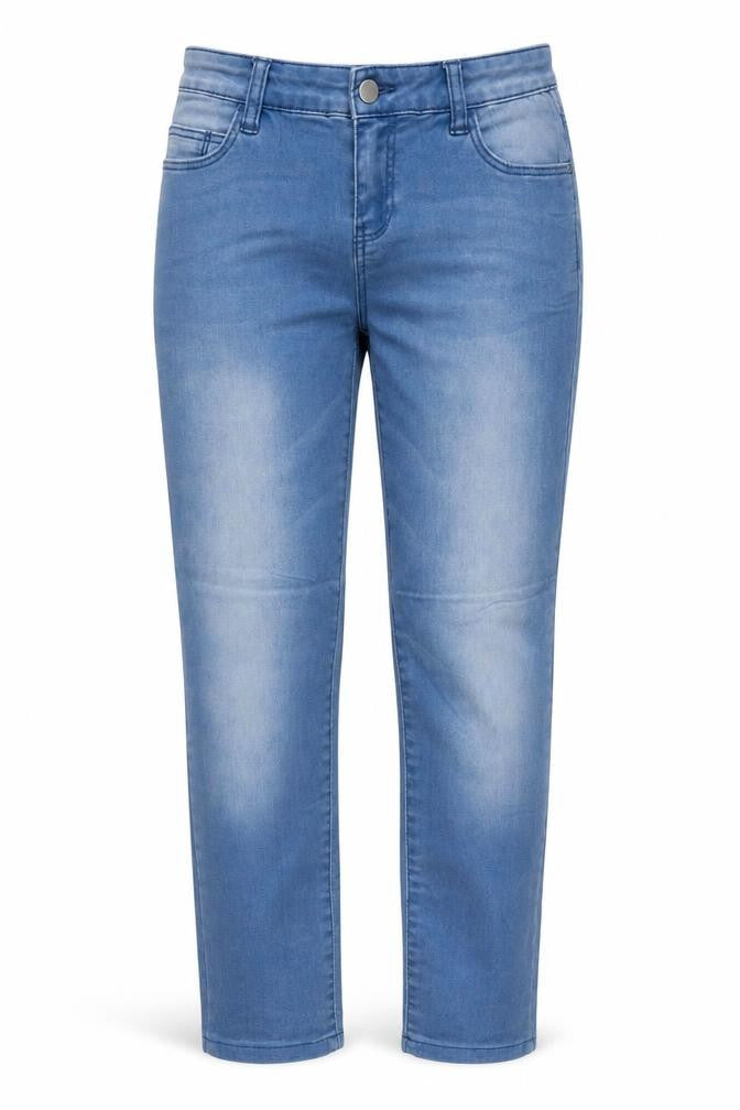 Denim & Co. Womens Blue Cotton Straight Jeans Size 8 Regular Zip